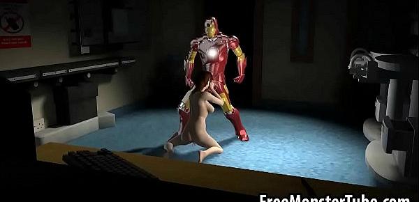  Hot 3D babe sucks cock and gets fucked by Iron Manan3-high 1